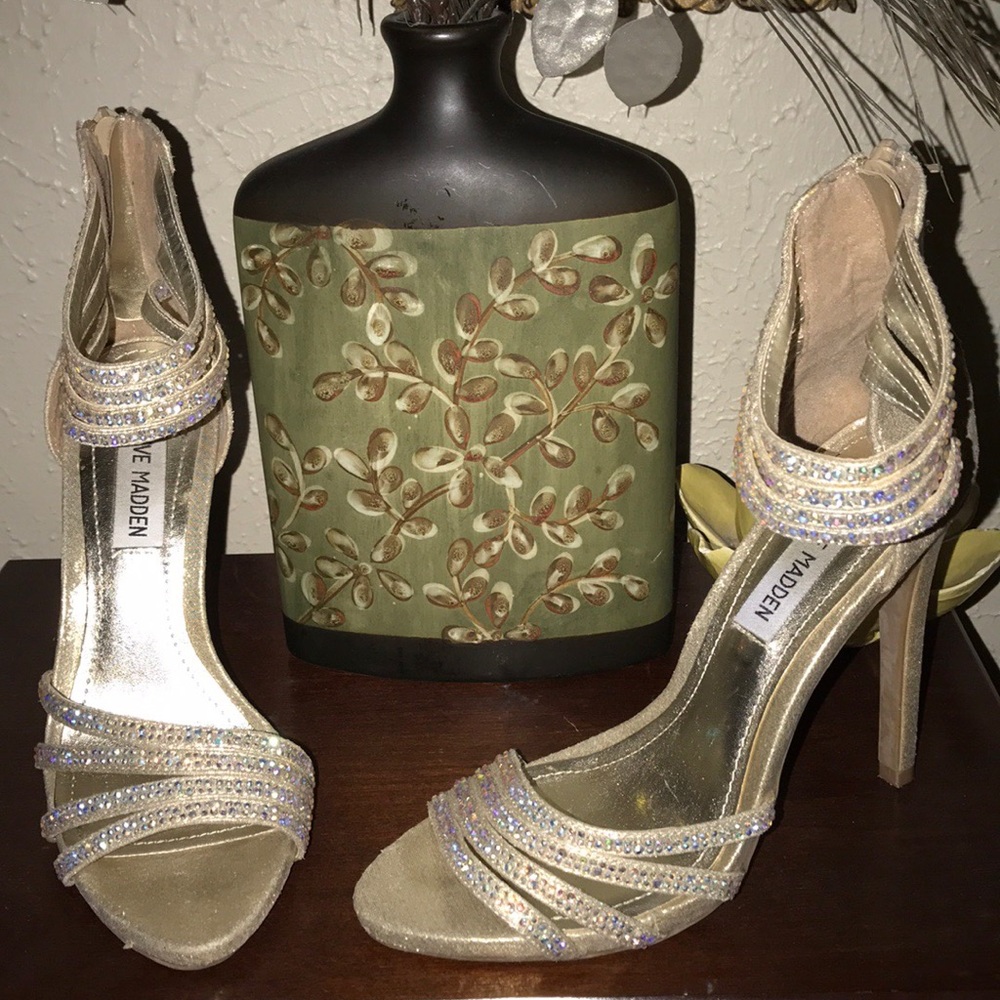 Embellished high heels.
